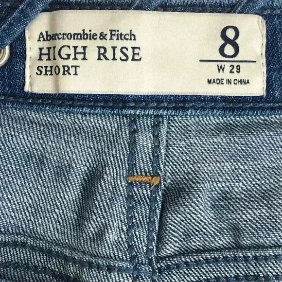 Abercrombie & Fitch High Rise Denim Shorts sz 8 - Picture 4 of 4